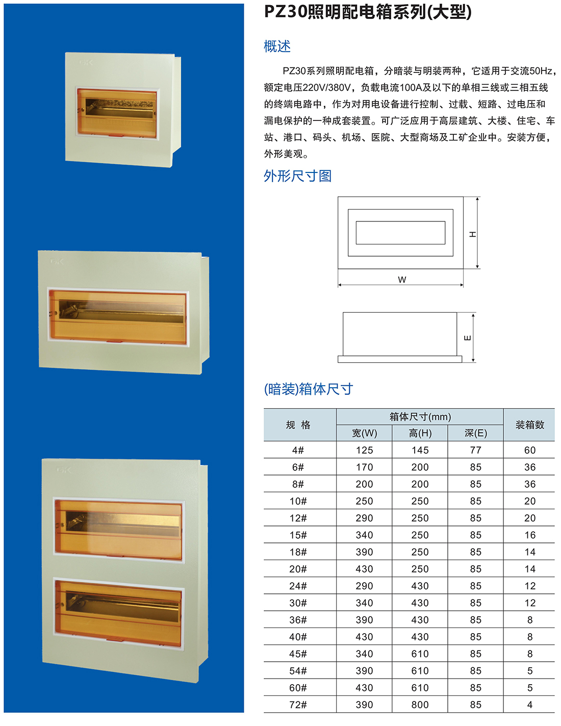 PZ30照明配電箱系列